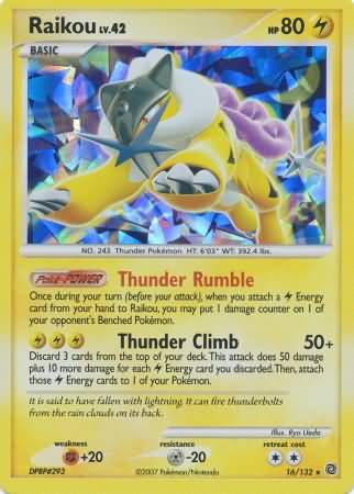 Raikou (16/132) (Cracked Ice Holo) [Diamond & Pearl: Secret Wonders] | Pegasus Games WI