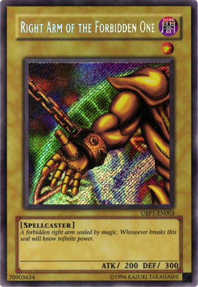 Right Arm of the Forbidden One [UBP1-EN003] Secret Rare | Pegasus Games WI