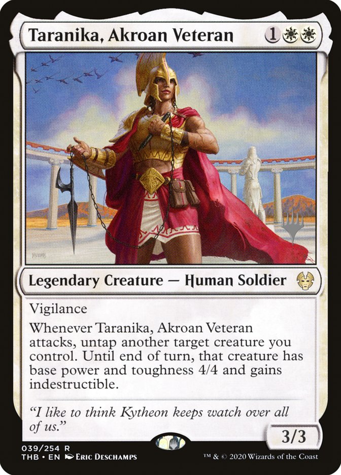 Taranika, Akroan Veteran (Promo Pack) [Theros Beyond Death Promos] | Pegasus Games WI