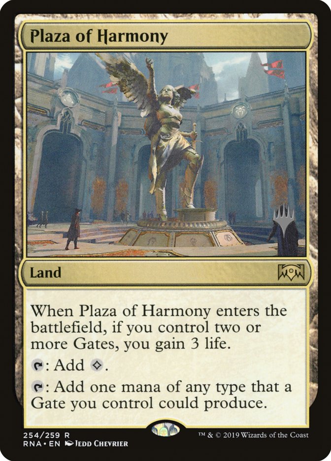 Plaza of Harmony (Promo Pack) [Ravnica Allegiance Promos] | Pegasus Games WI