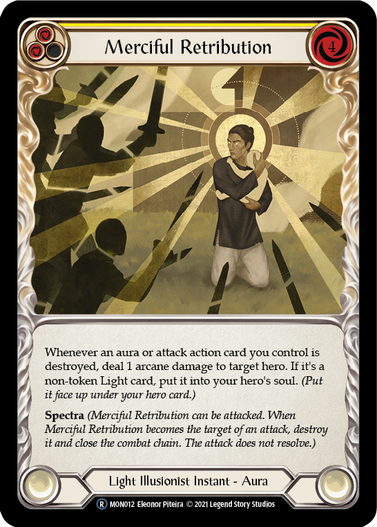 Merciful Retribution (Rainbow Foil) [U-MON012-RF] Unlimited Rainbow Foil | Pegasus Games WI