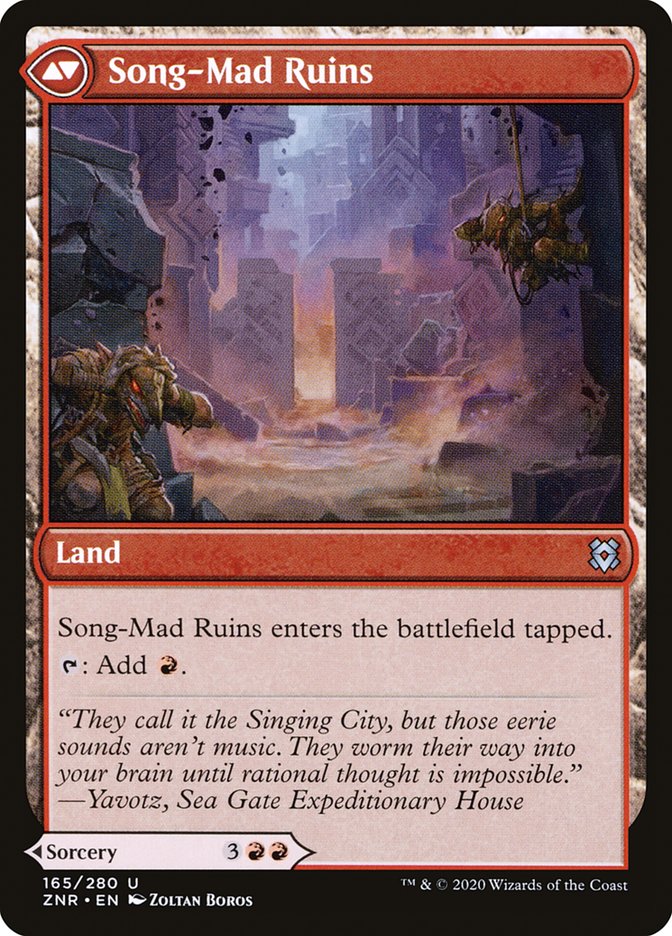 Song-Mad Treachery // Song-Mad Ruins [Zendikar Rising] | Pegasus Games WI