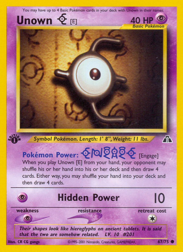 Unown [E] (67/75) [Neo Discovery 1st Edition] | Pegasus Games WI