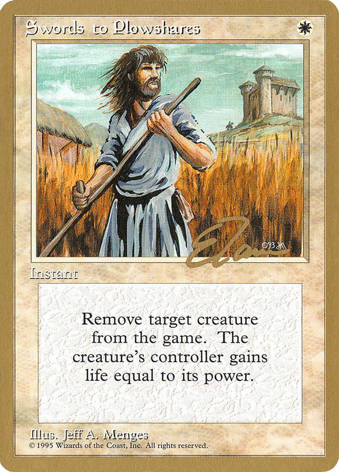 Swords to Plowshares (Eric Tam) [Pro Tour Collector Set] | Pegasus Games WI