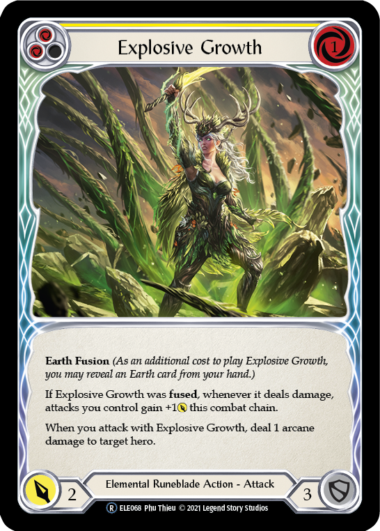 Explosive Growth (Yellow) [U-ELE068] Unlimited Rainbow Foil | Pegasus Games WI