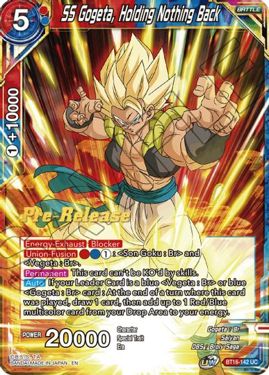 SS Gogeta, Holding Nothing Back (BT16-142) [Realm of the Gods Prerelease Promos] | Pegasus Games WI