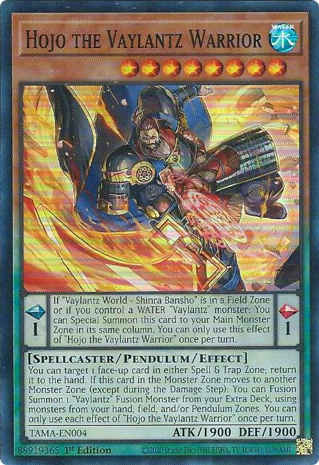 Hojo the Vaylantz Warrior [TAMA-EN004] Super Rare | Pegasus Games WI
