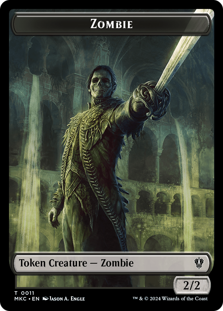 Vizier of Many Faces // Zombie Double-Sided Token [Murders at Karlov Manor Commander Tokens] | Pegasus Games WI