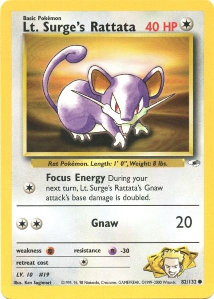 Lt. Surge's Rattata (82/132) [Gym Heroes Unlimited] | Pegasus Games WI