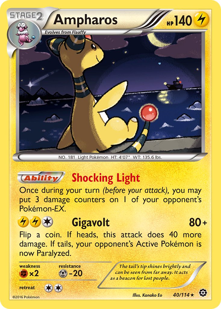 Ampharos (40/114) (Theme Deck Exclusive) [XY: Steam Siege] | Pegasus Games WI