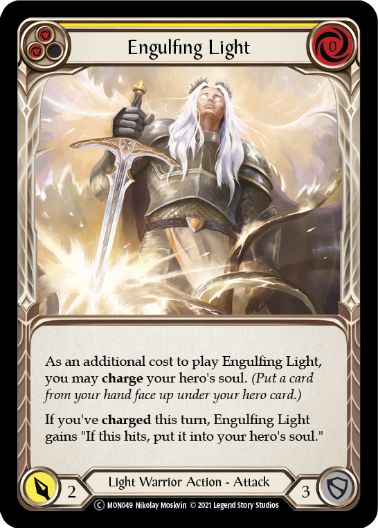 Engulfing Light (Yellow) (Rainbow Foil) [U-MON049-RF] Unlimited Rainbow Foil | Pegasus Games WI