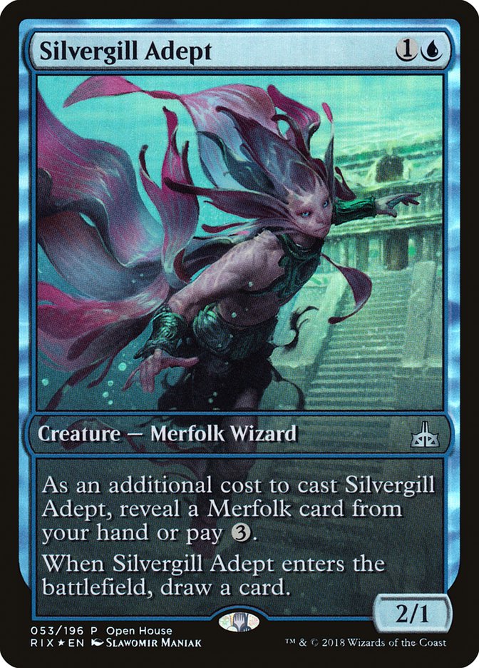Silvergill Adept (Open House) (Extended Art) [Rivals of Ixalan Promos] | Pegasus Games WI