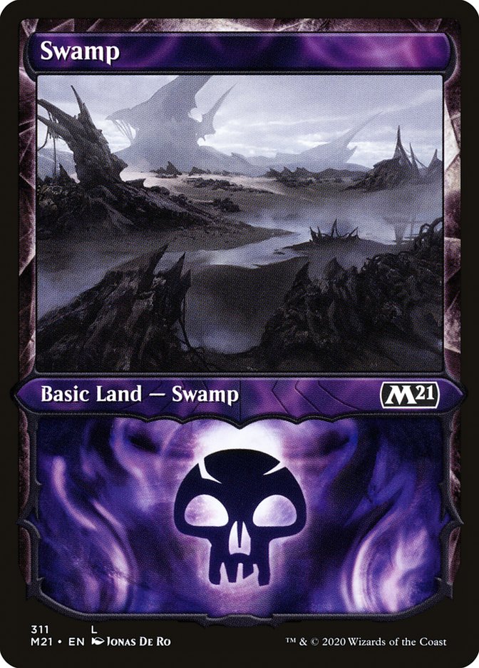 Swamp (311) (Showcase) [Core Set 2021] | Pegasus Games WI