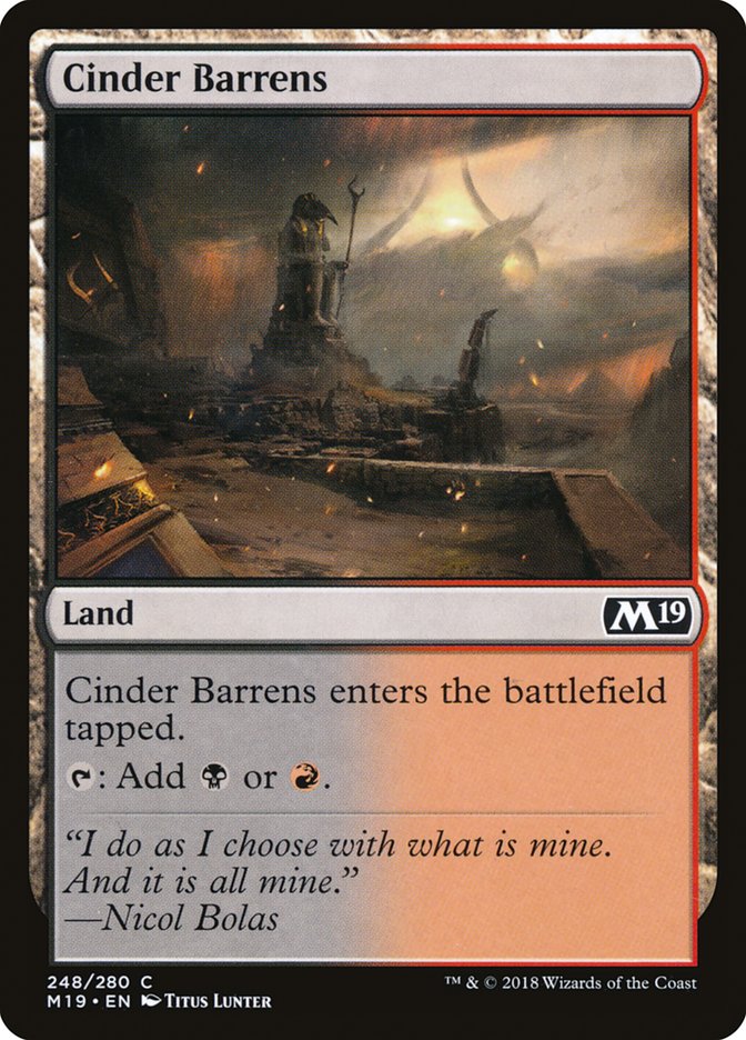 Cinder Barrens [Core Set 2019] | Pegasus Games WI