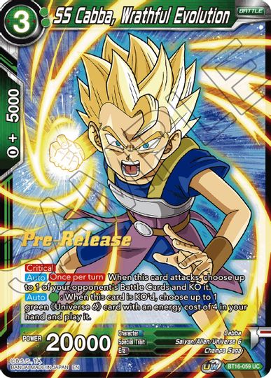 SS Cabba, Wrathful Evolution (BT16-059) [Realm of the Gods Prerelease Promos] | Pegasus Games WI