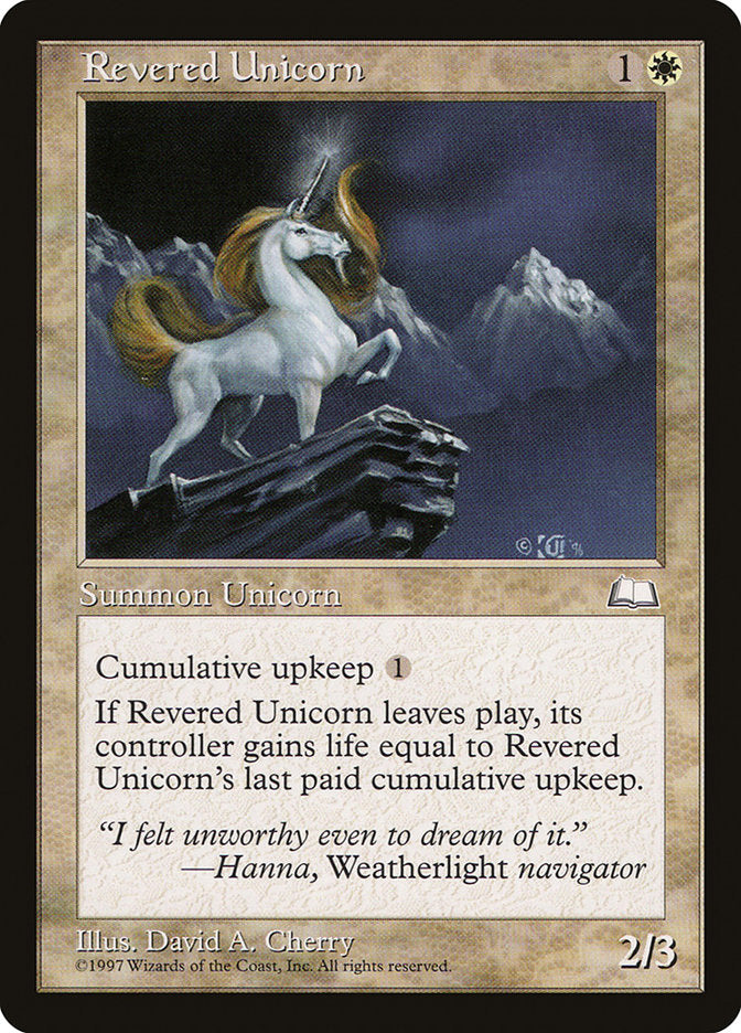 Revered Unicorn [Weatherlight] | Pegasus Games WI