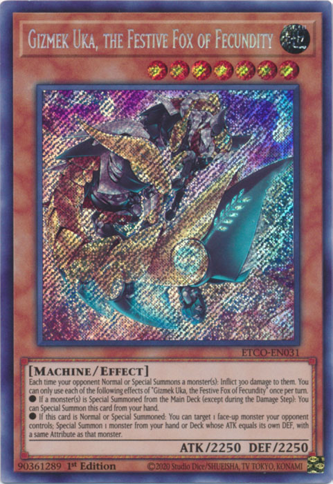 Gizmek Uka, the Festive Fox of Fecundity [ETCO-EN031] Secret Rare | Pegasus Games WI