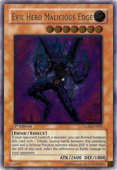 Evil HERO Malicious Edge (UTR) [GLAS-EN003] Ultimate Rare | Pegasus Games WI