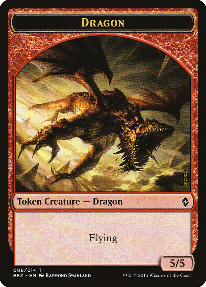 Dragon Token [Battle for Zendikar Tokens] | Pegasus Games WI