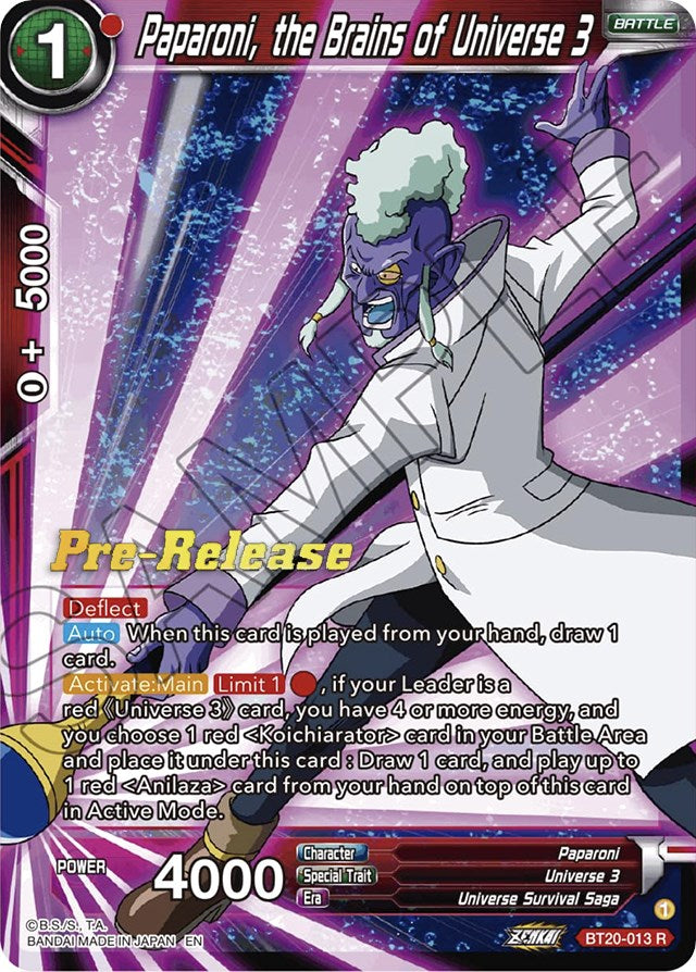Paparoni, the Brains of Universe 3 (BT20-013) [Power Absorbed Prerelease Promos] | Pegasus Games WI