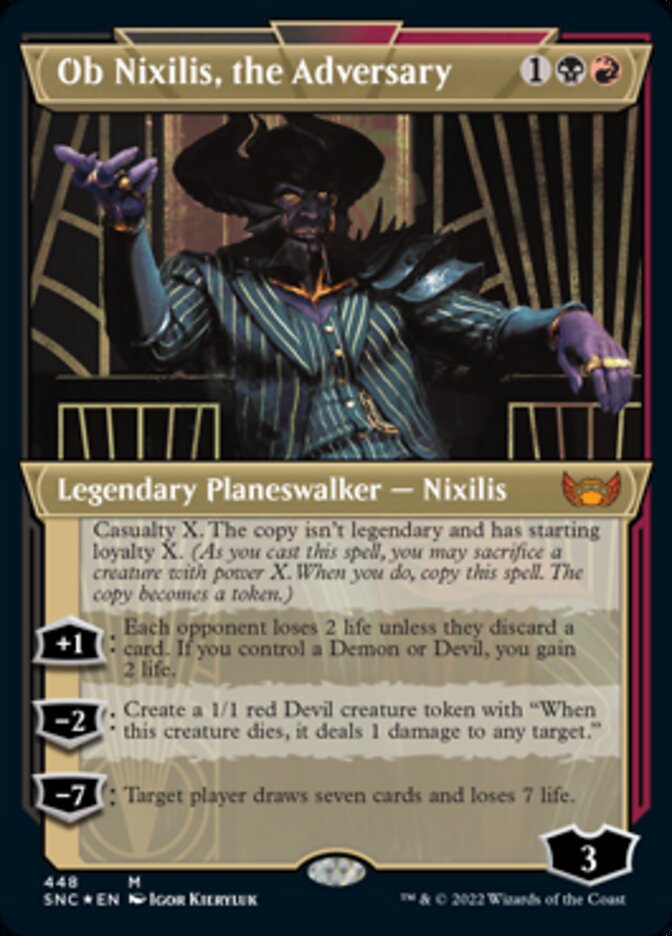 Ob Nixilis, the Adversary (Showcase Art Deco Foil Etched) [Streets of New Capenna] | Pegasus Games WI