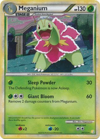 Meganium (26/123) (Cracked Ice Holo) [HeartGold & SoulSilver: Base Set] | Pegasus Games WI