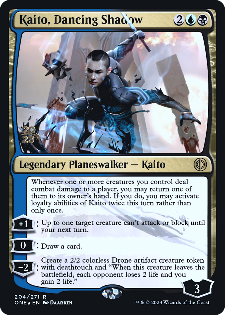 Kaito, Dancing Shadow [Phyrexia: All Will Be One Prerelease Promos] | Pegasus Games WI