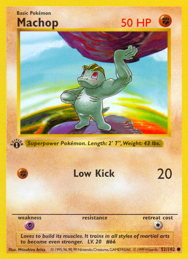 Machop (52/102) (Shadowless) [Base Set 1st Edition] | Pegasus Games WI