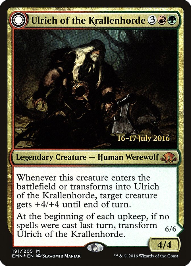 Ulrich of the Krallenhorde // Ulrich, Uncontested Alpha [Eldritch Moon Prerelease Promos] | Pegasus Games WI