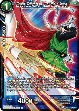 Great Saiyaman, Call of a Hero (BT14-040) [Cross Spirits] | Pegasus Games WI