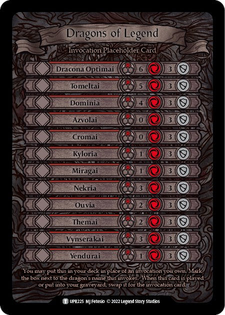 Dragons of Legend Invocation Placeholder Card [UPR225] (Uprising) | Pegasus Games WI