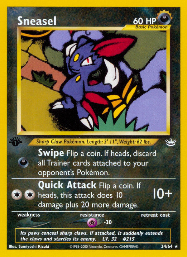 Sneasel (24/64) [Neo Revelation 1st Edition] | Pegasus Games WI