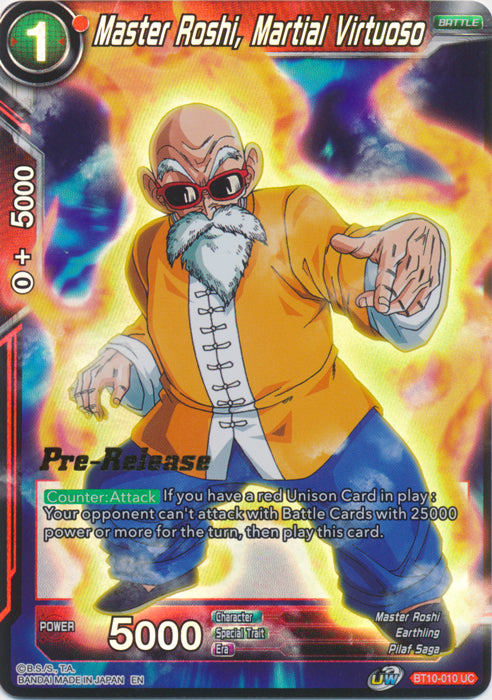 Master Roshi, Martial Virtuoso (BT10-010) [Rise of the Unison Warrior Prerelease Promos] | Pegasus Games WI