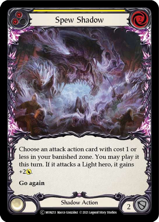 Spew Shadow (Yellow) (Rainbow Foil) [U-MON213-RF] Unlimited Rainbow Foil | Pegasus Games WI