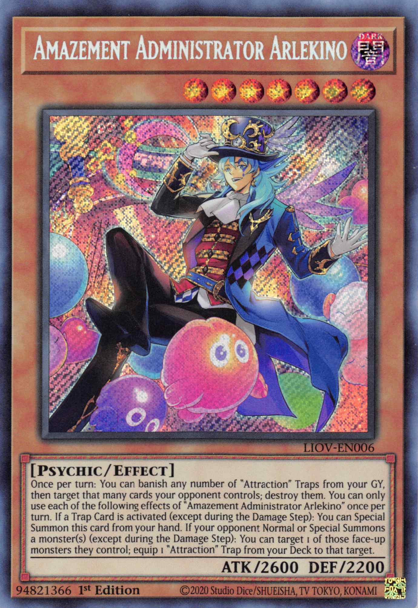 Amazement Administrator Arlekino [LIOV-EN006] Secret Rare | Pegasus Games WI