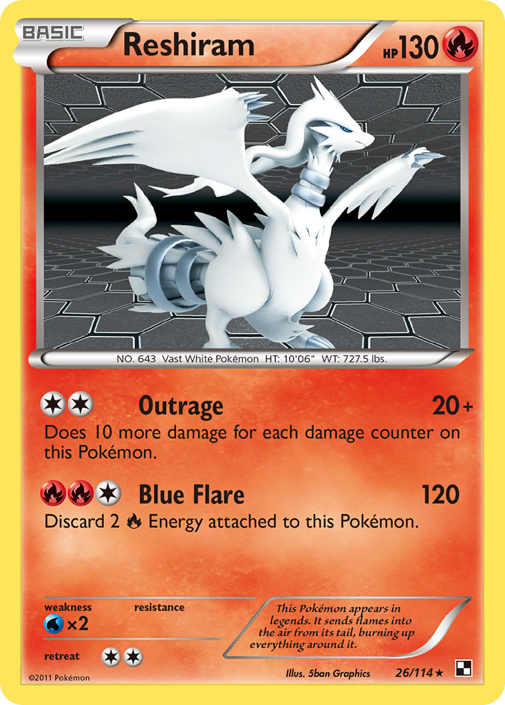 Reshiram (26/114) [Black & White: Base Set] | Pegasus Games WI