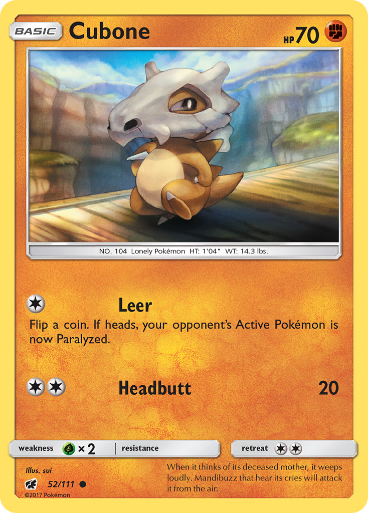 Cubone (52/111) [Sun & Moon: Crimson Invasion] | Pegasus Games WI