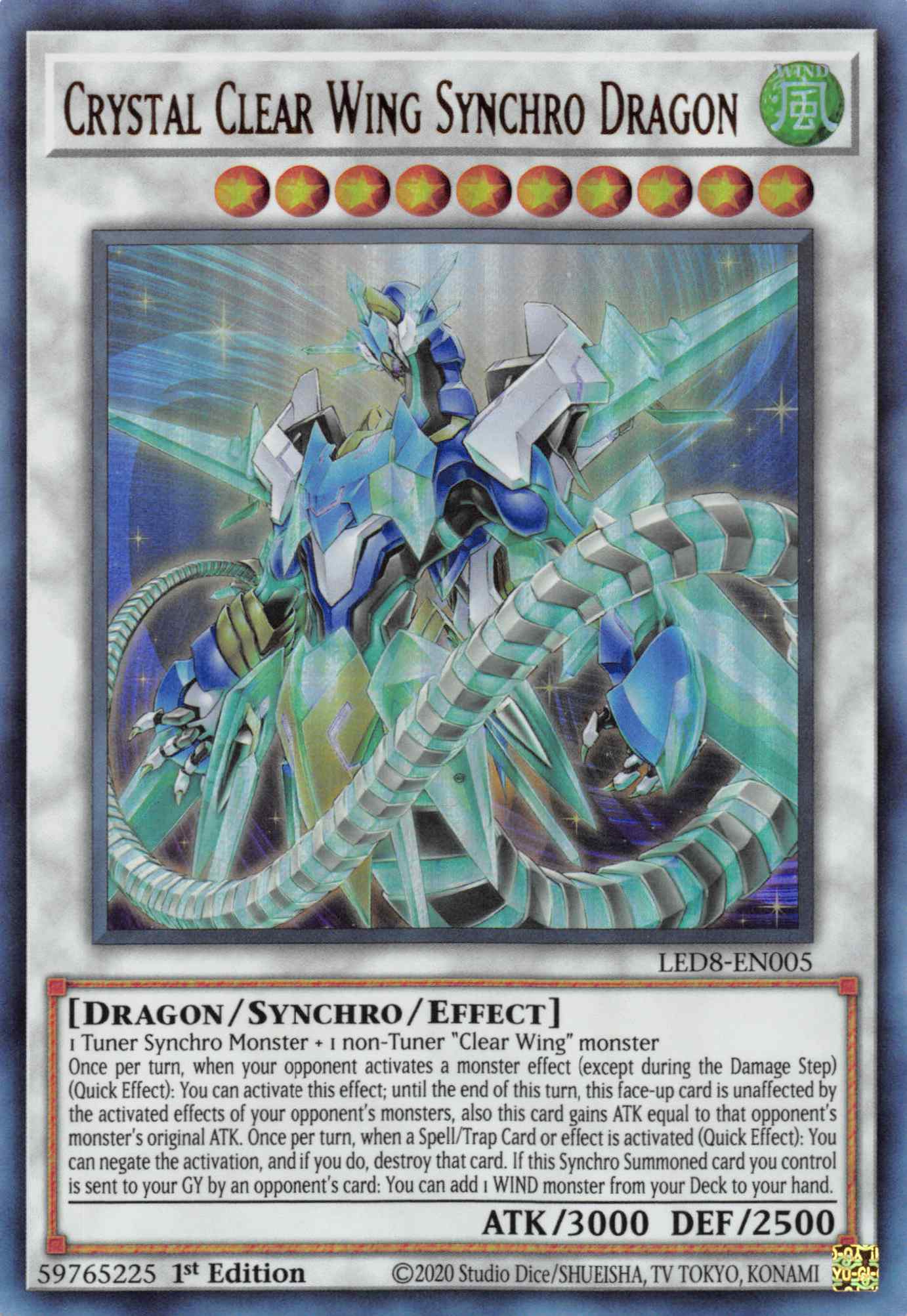 Crystal Clear Wing Synchro Dragon [LED8-EN005] Ultra Rare | Pegasus Games WI