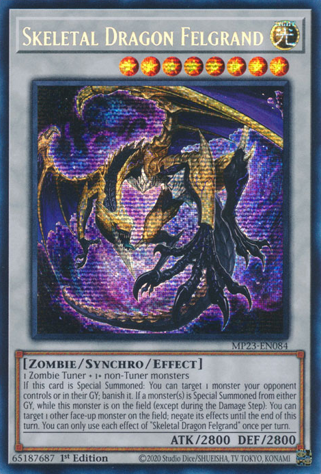 Skeletal Dragon Felgrand [MP23-EN084] Prismatic Secret Rare | Pegasus Games WI