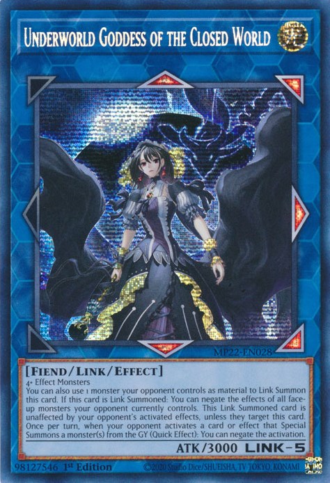 Underworld Goddess of the Closed World [MP22-EN028] Prismatic Secret Rare | Pegasus Games WI