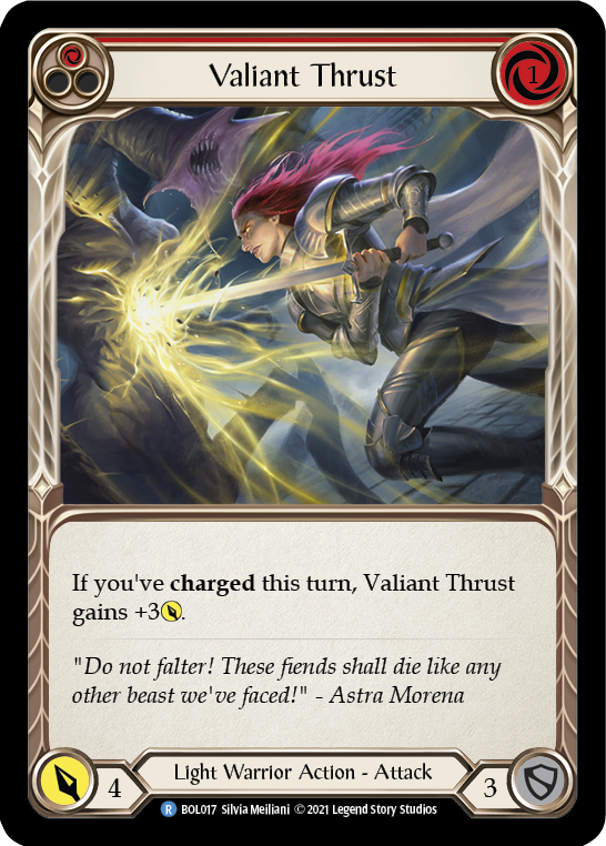 Valiant Thrust (Red) [BOL017] (Monarch Boltyn Blitz Deck) | Pegasus Games WI