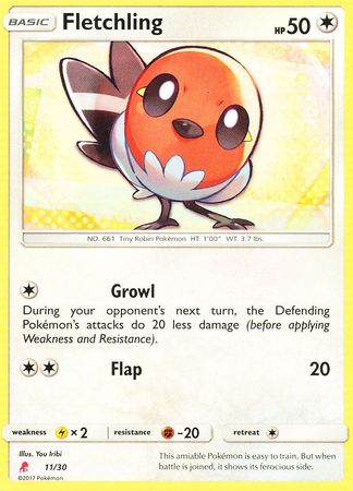 Fletchling (11/30) [Sun & Moon: Trainer Kit - Lycanroc] | Pegasus Games WI