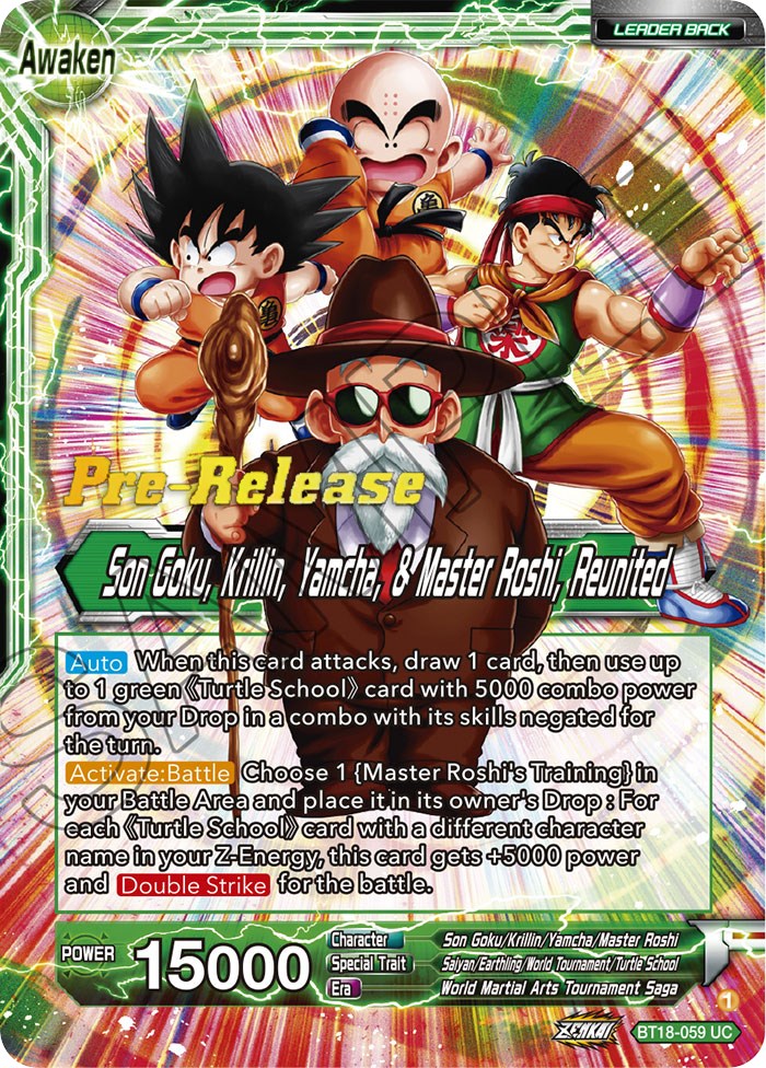 Master Roshi // Son Goku, Krillin, Yamcha, & Master Roshi, Reunited (BT18-059) [Dawn of the Z-Legends Prerelease Promos] | Pegasus Games WI