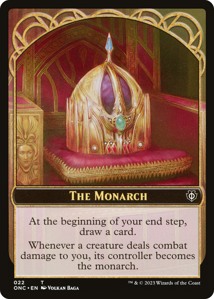 The Monarch // Golem Double-Sided Token [Phyrexia: All Will Be One Commander Tokens] | Pegasus Games WI