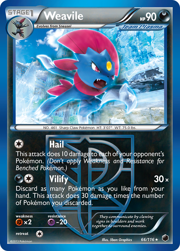 Weavile (66/116) [Black & White: Plasma Freeze] | Pegasus Games WI