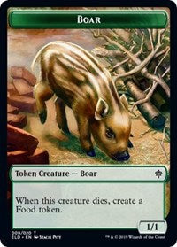 Boar // Food (18) Double-Sided Token [Throne of Eldraine Tokens] | Pegasus Games WI