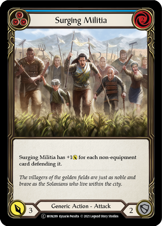 Surging Militia (Blue) (Rainbow Foil) [U-MON289-RF] Unlimited Rainbow Foil | Pegasus Games WI