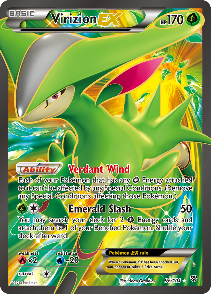 Virizion EX (96/101) [Black & White: Plasma Blast] | Pegasus Games WI