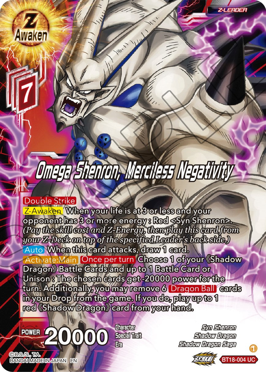 Omega Shenron, Merciless Negativity (BT18-004) [Dawn of the Z-Legends] | Pegasus Games WI