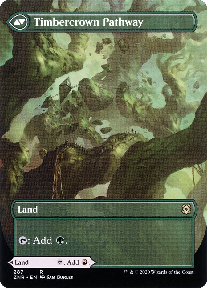 Cragcrown Pathway // Timbercrown Pathway (Borderless Alternate Art) [Zendikar Rising] | Pegasus Games WI